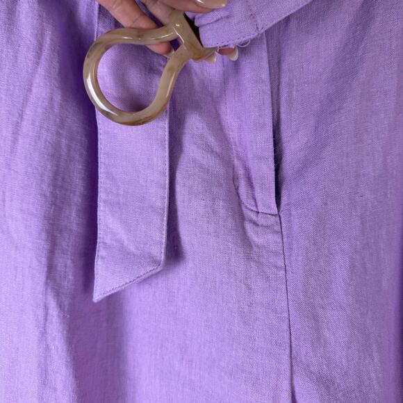 house of harlow linen wide leg lilac pants - Picture 4 of 8